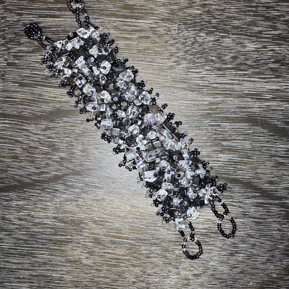 Handmade beaded cuff bracelet